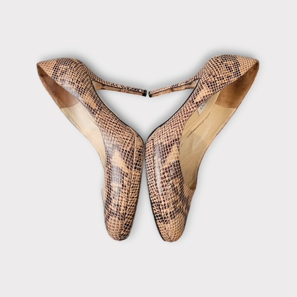 Jimmy Choo Snake / Python Almond Toe Pumps - Picture 5 of 8